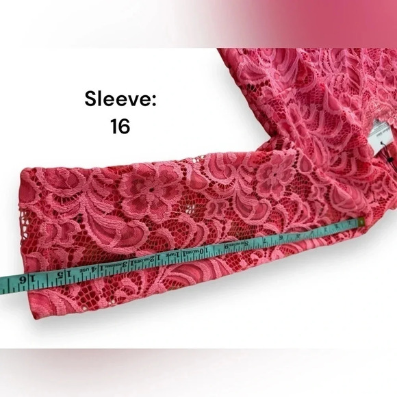 NWT Mama:Lucious Bright‎ Pink Stretch Lace Maternity Formal Dress - Size Medium - Picture 7 of 13